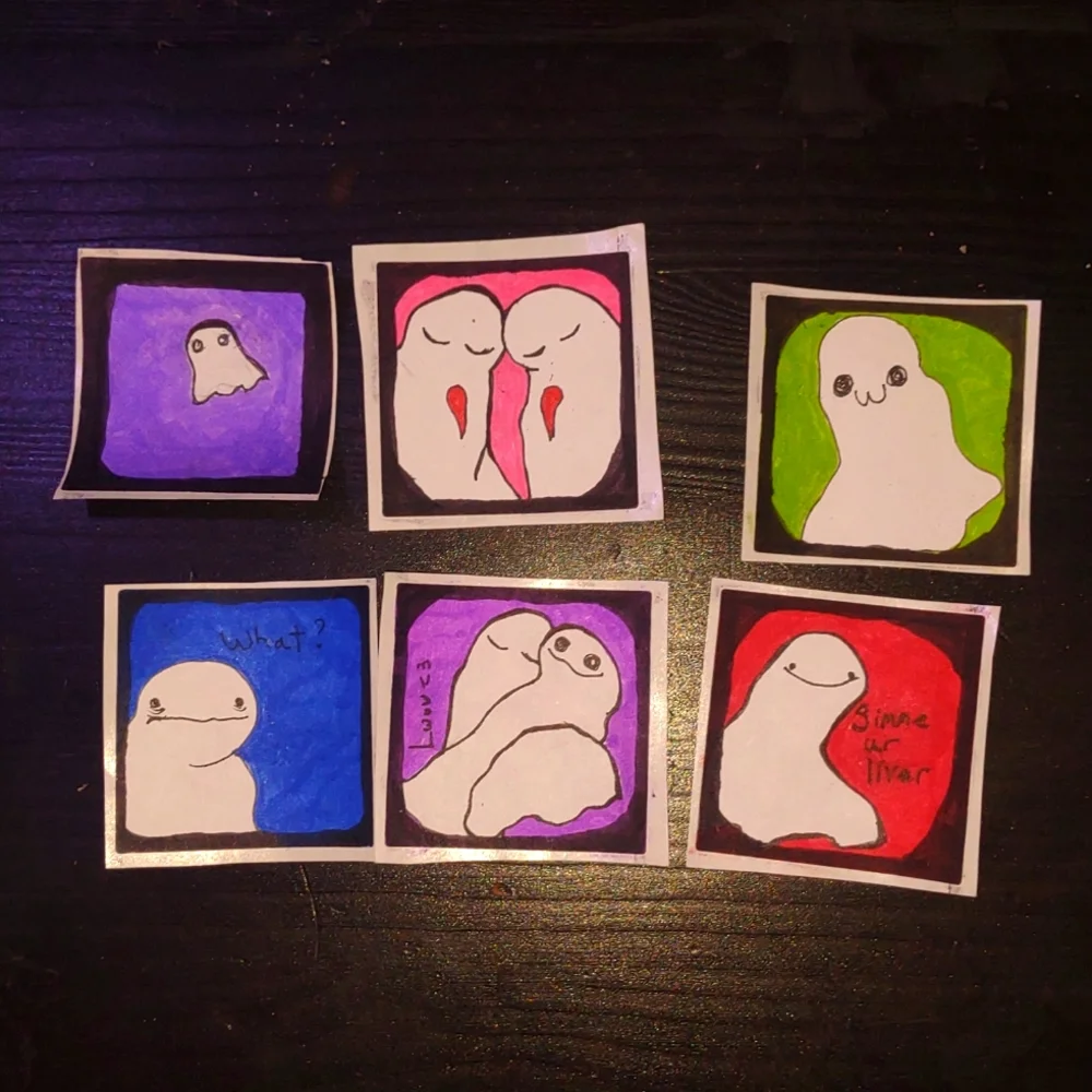 Handmade sticker pack , little ghostie bois - Picture 1 of 7